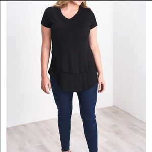 Latched Mama V-neck nursing Tee, XS, “Black”